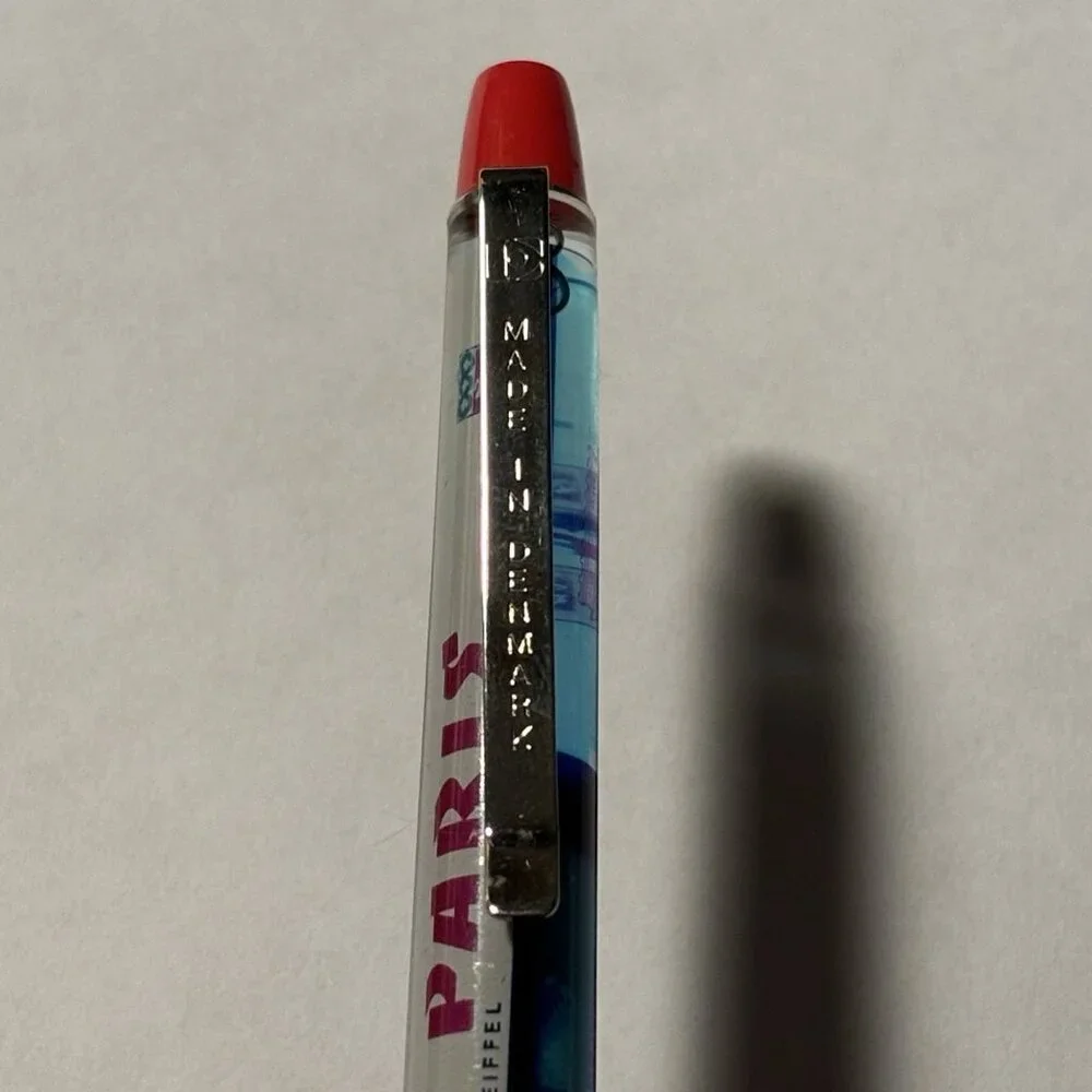Paris France Floaty Pen Eiffel Tower Arc de Triomphe Souvenir Collect Vintage